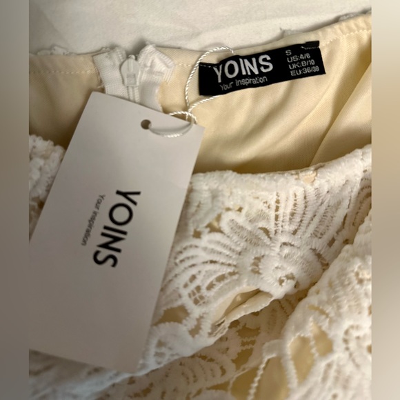 White Lace Tiered Design Sleeveless Midi Dress - Picture 4 of 5